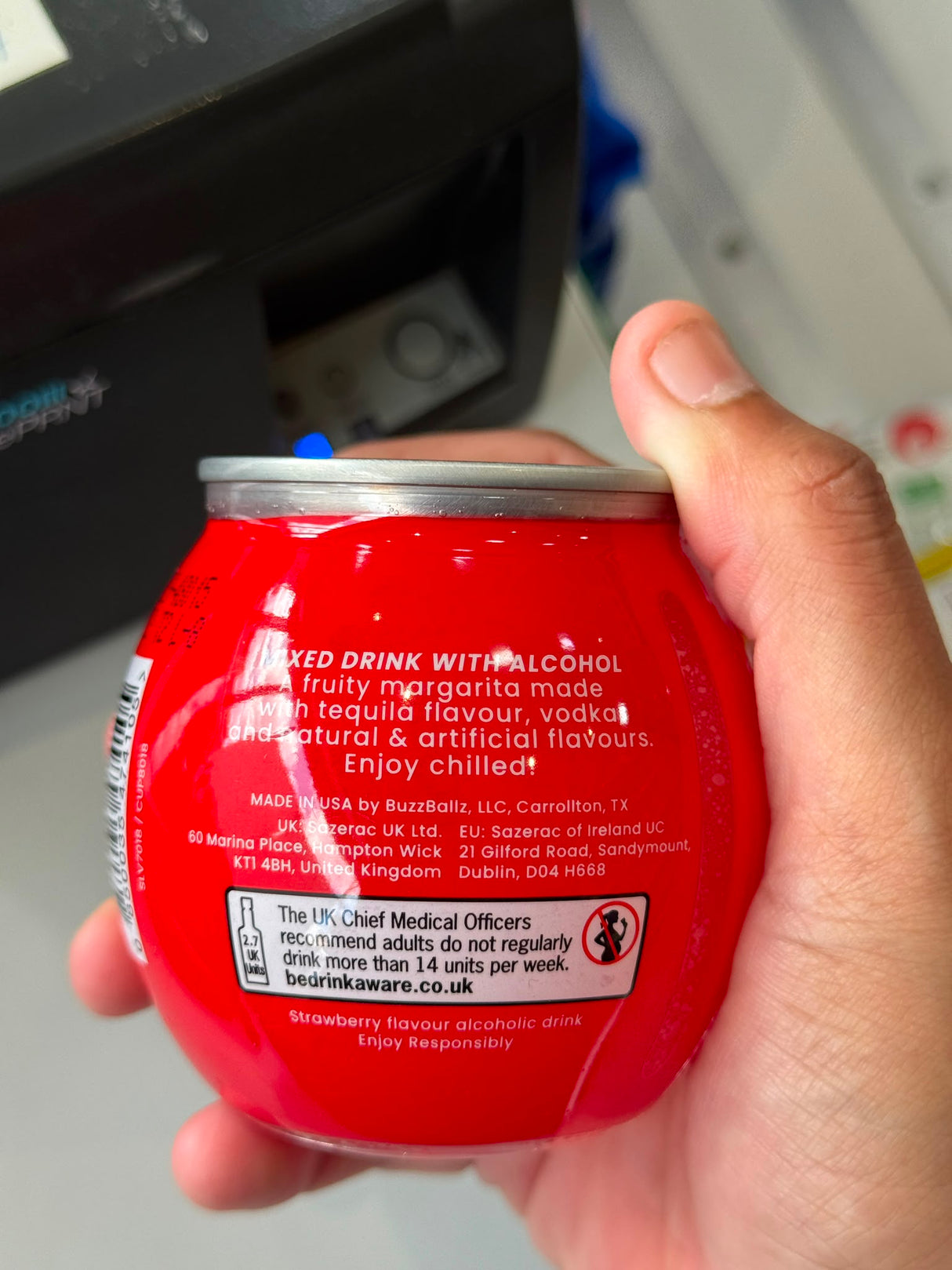 BuzzBallz Strawberry 'Rita Ready-to-Go Cocktail 200ml
