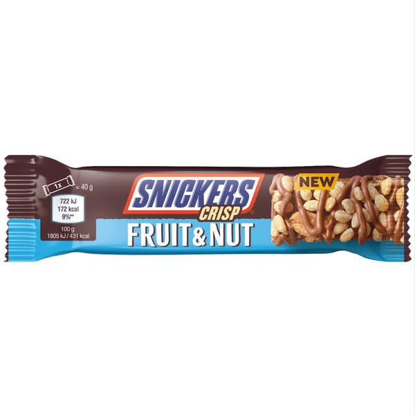 Snickers Crisp Fruit & Nut Chocolate Bar 40g
