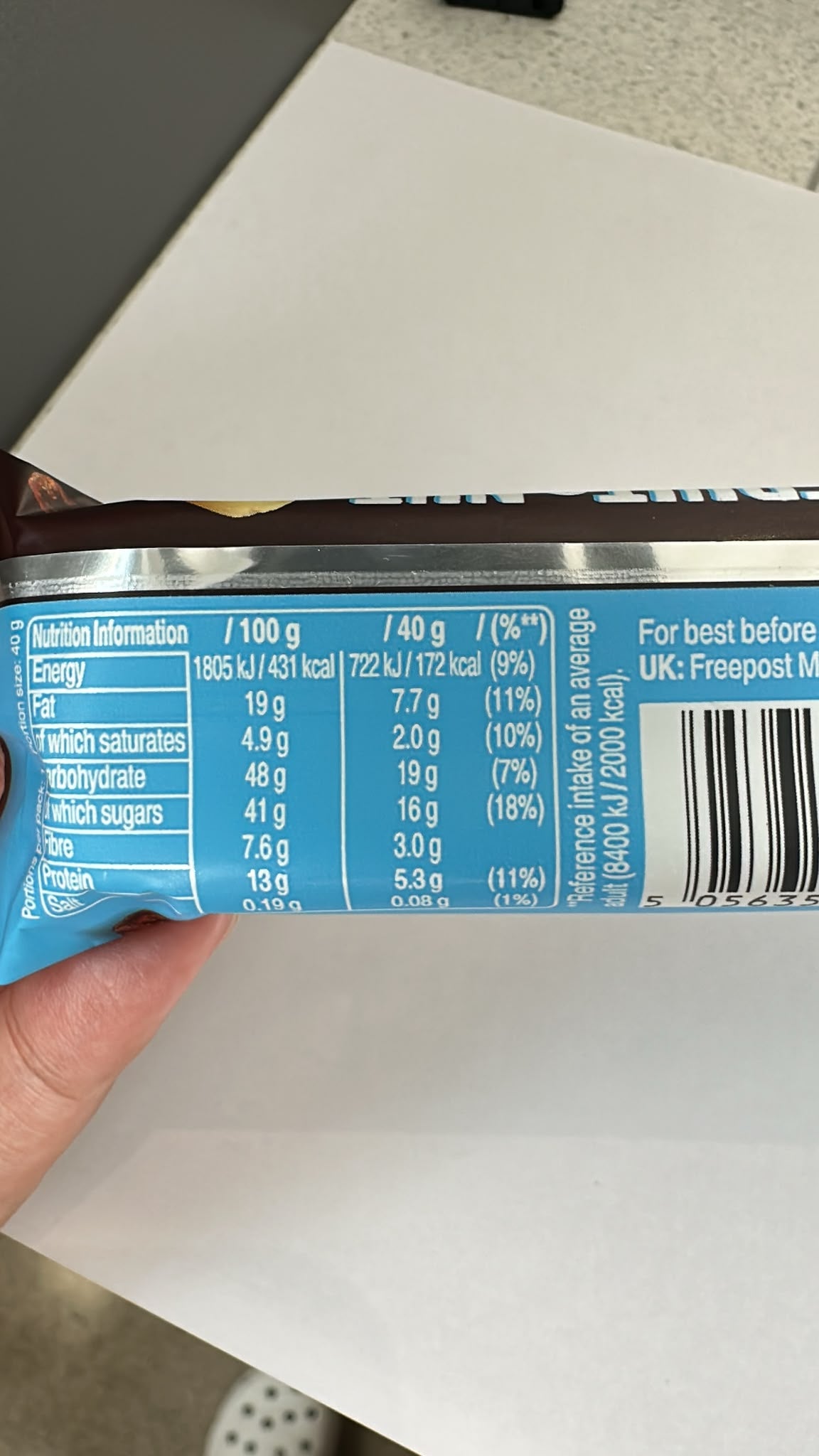 Snickers Crisp Fruit & Nut Chocolate Bar 40g