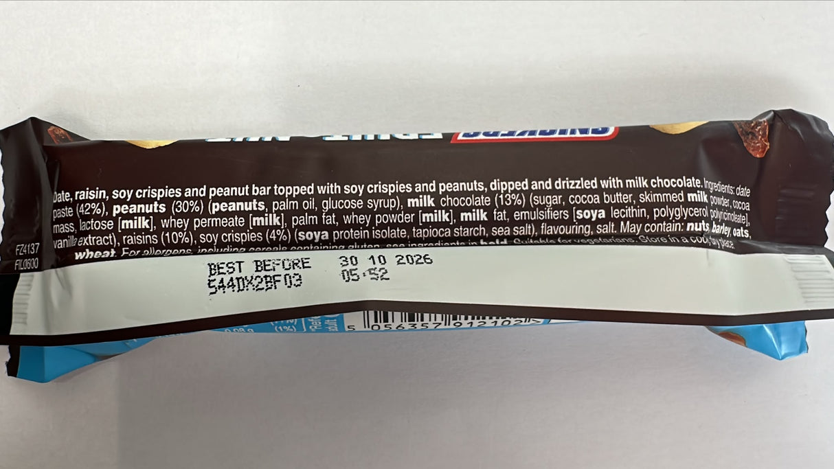 Snickers Crisp Fruit & Nut Chocolate Bar 40g