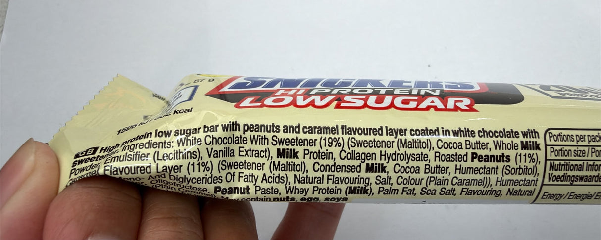 Snickers Hi Protein Low Sugar White Chocolate Bar 57g