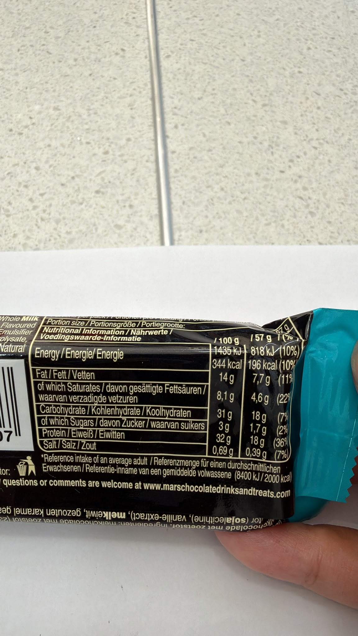 Mars Hi Protein Low Sugar Salted Caramel Bar 57g