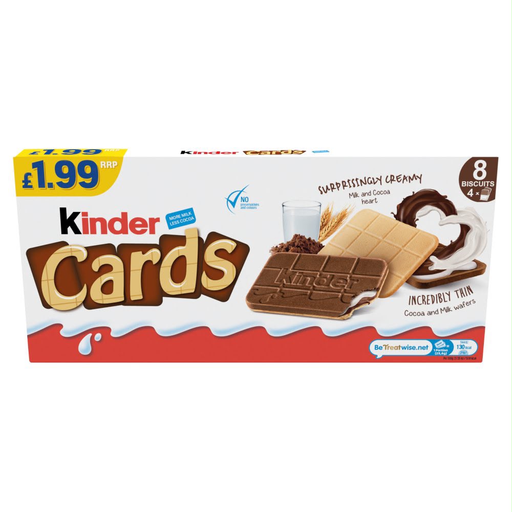 Kinder Cards Biscuits 8 Pack 102.4g