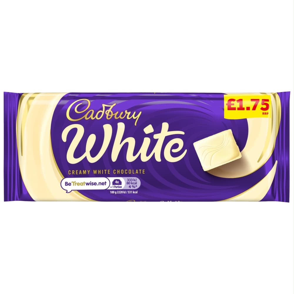 Cadbury White Creamy White Chocolate Bar 90g