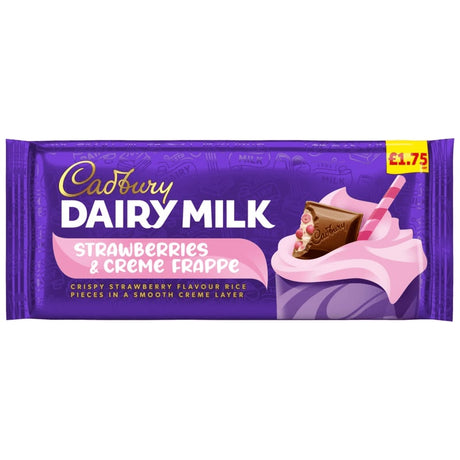Cadbury Dairy Milk Strawberries & Creme Frappe Chocolate Bar 115g | Asian Grocery UK