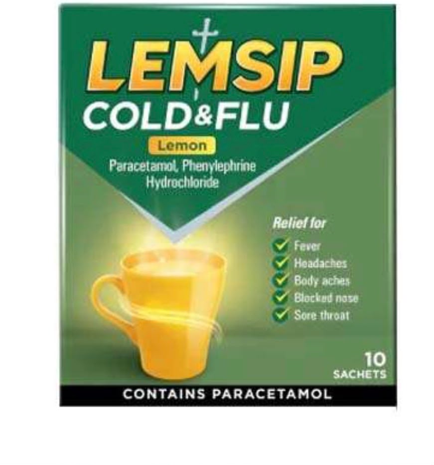 Lemsip Cold & Flu Lemon 10 Sachets