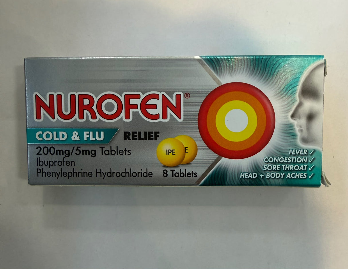 Nurofen Cold & Flu Relief 200mg/5mg Tablets 8 Pack