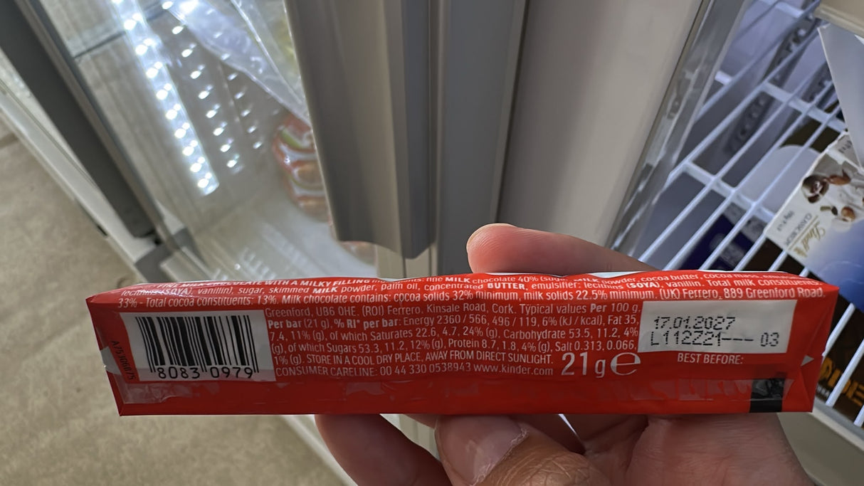 Kinder Chocolate Medium Bar 21g | Asian Grocery UK