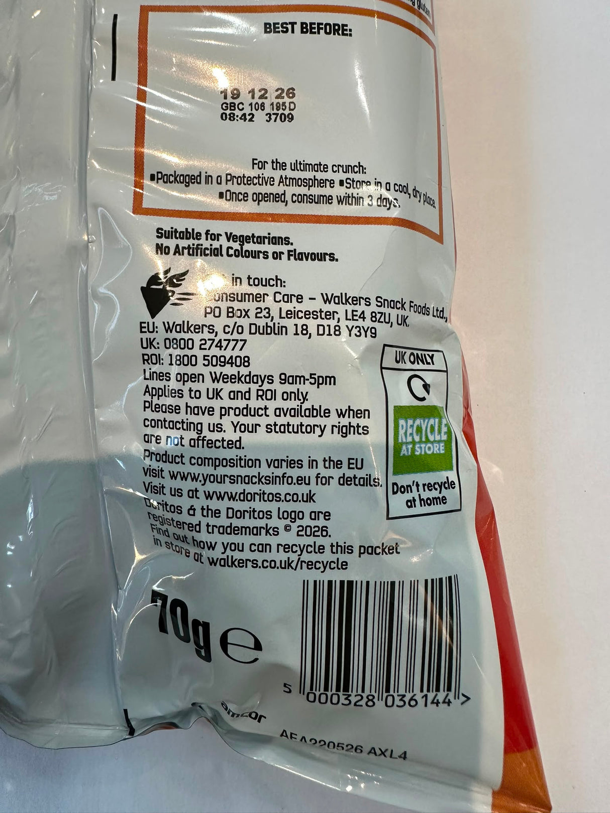Doritos Tangy Cheese Flavour Corn Chips 70g | Asian Grocery UK