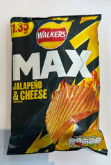Walkers Max Jalapeño and Cheese Flavour Ridged Potato Crisps 70g | Asian Grocery UK