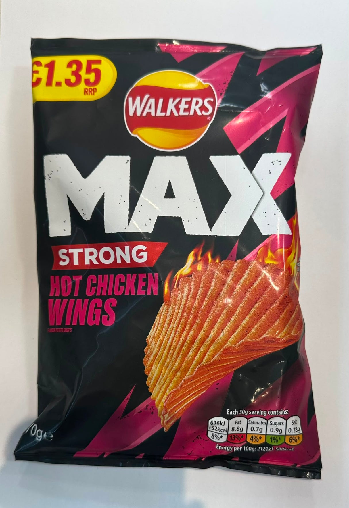Walkers Max Strong Hot Chicken Wings Crisps 70g | Asian Grocery UK