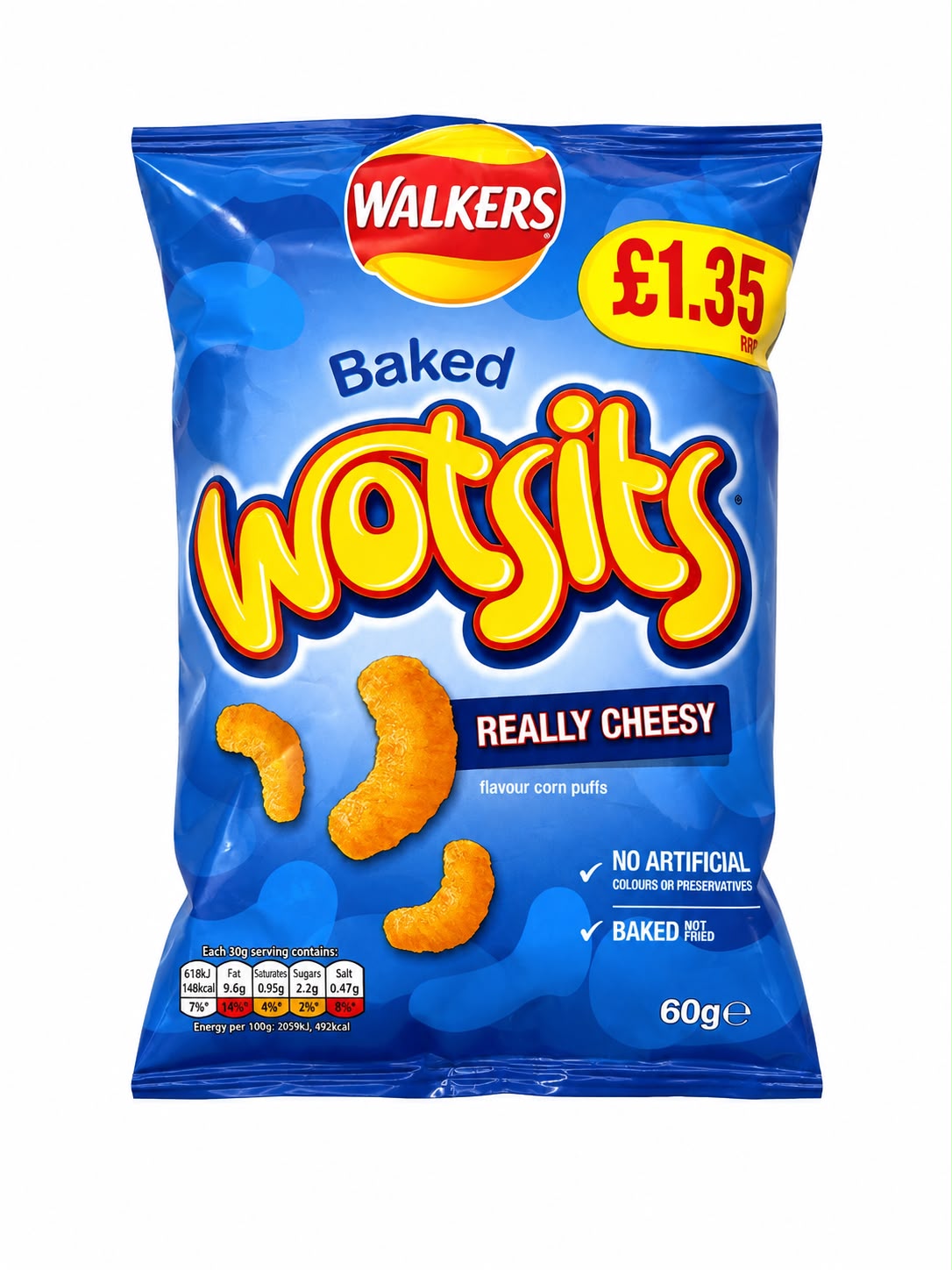 Walkers Baked Wotsits Really Cheesy Flavour Corn Puffs 60g | Asian Grocery UK