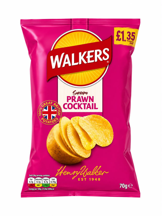Walkers Supreme Prawn Cocktail Crisps 70g | Asian Grocery UK