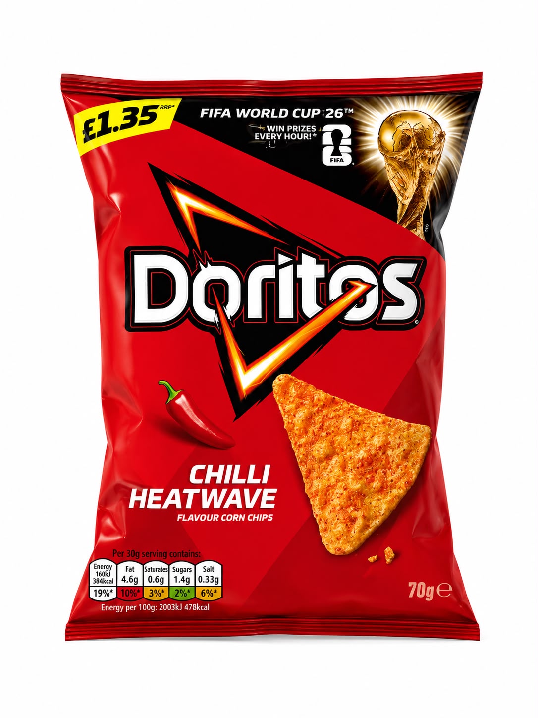 Doritos Chilli Heatwave Flavour Corn Chips 70g | Asian Grocery UK