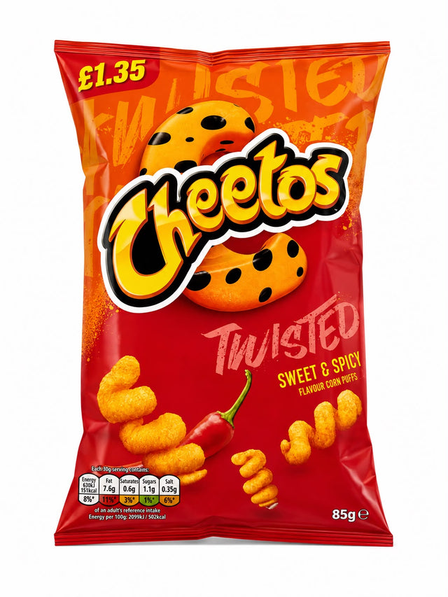 Cheetos Twisted Sweet and Spicy Flavour Corn Puffs 85g | Asian Grocery UK