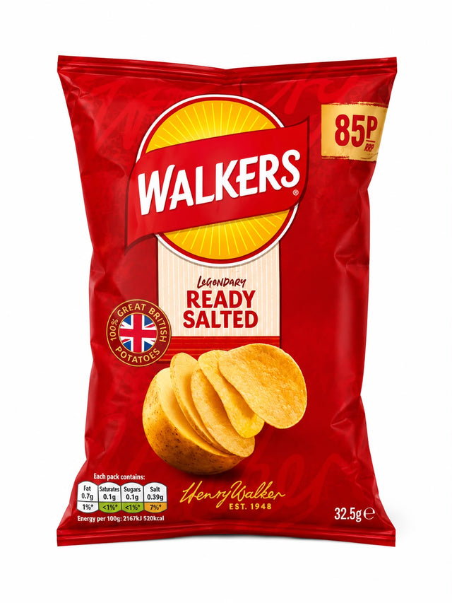 Walkers Ready Salted Crisps 32.5g | Asian Grocery UK