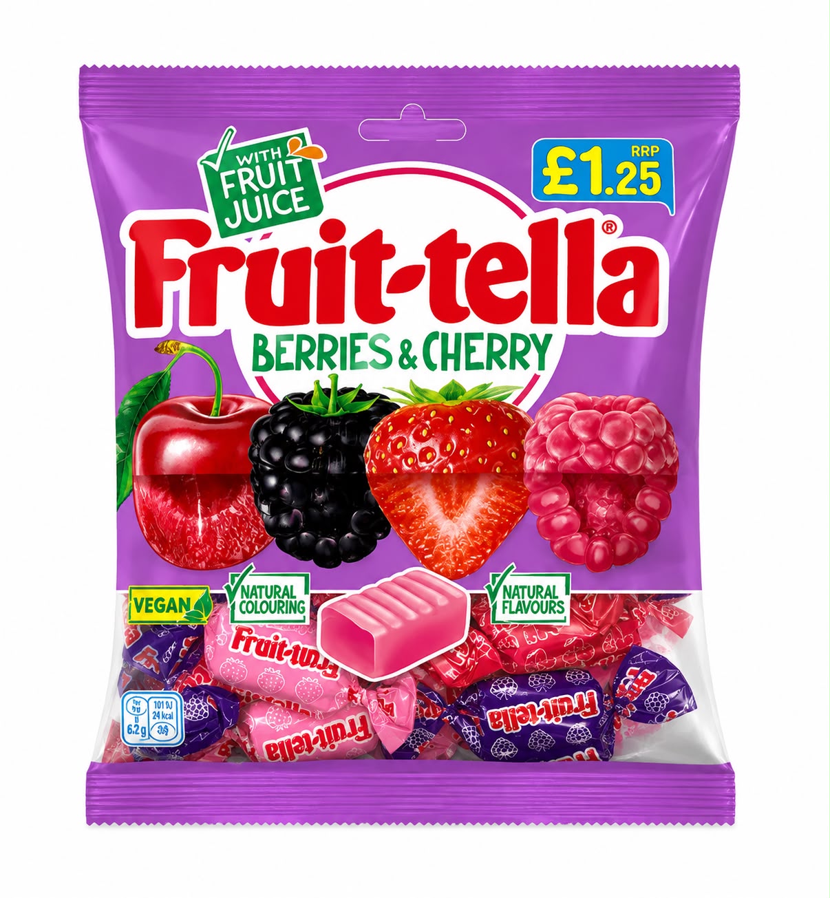 Fruit-tella Berries and Cherry Chewy Sweets 135g | Asian Grocery UK