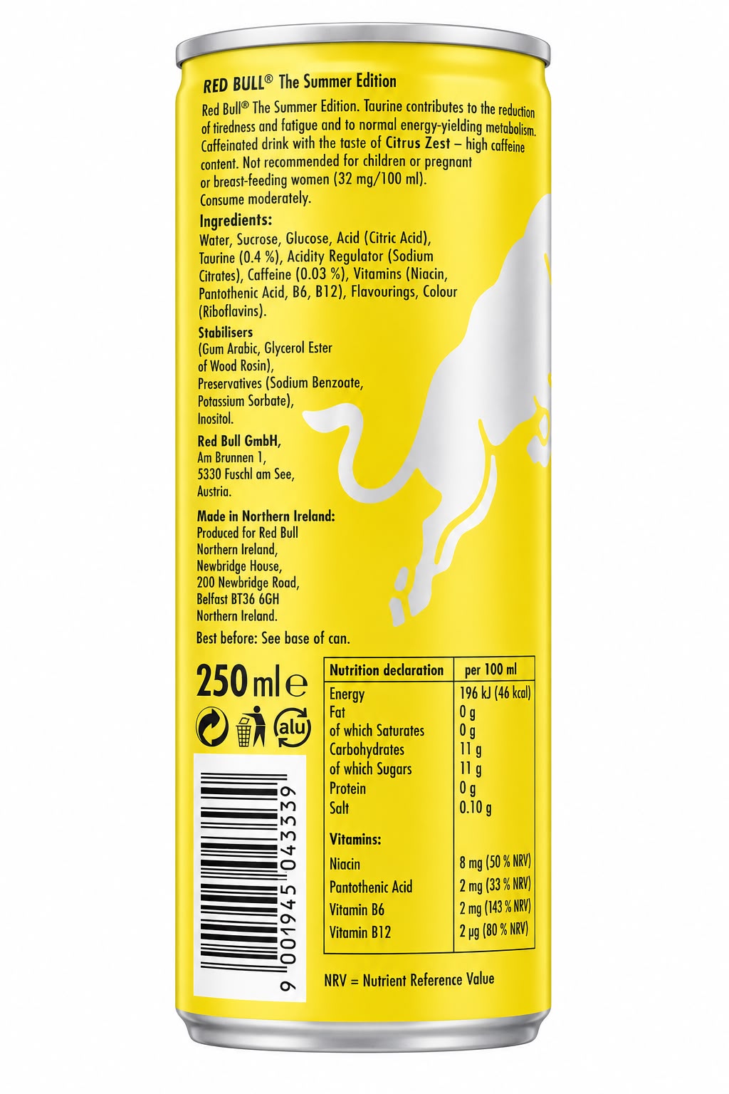 Red Bull The Summer Edition Citrus Zest Energy Drink 250ml | Asian Grocery UK