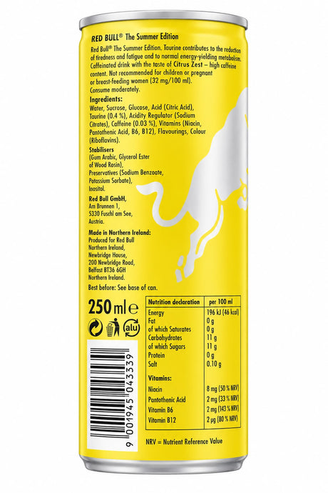 Red Bull The Summer Edition Citrus Zest Energy Drink 250ml | Asian Grocery UK