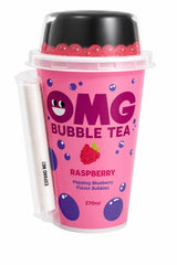 OMG Bubble Tea Raspberry with Popping Blueberry Bubbles 270ml | Asian Grocery UK