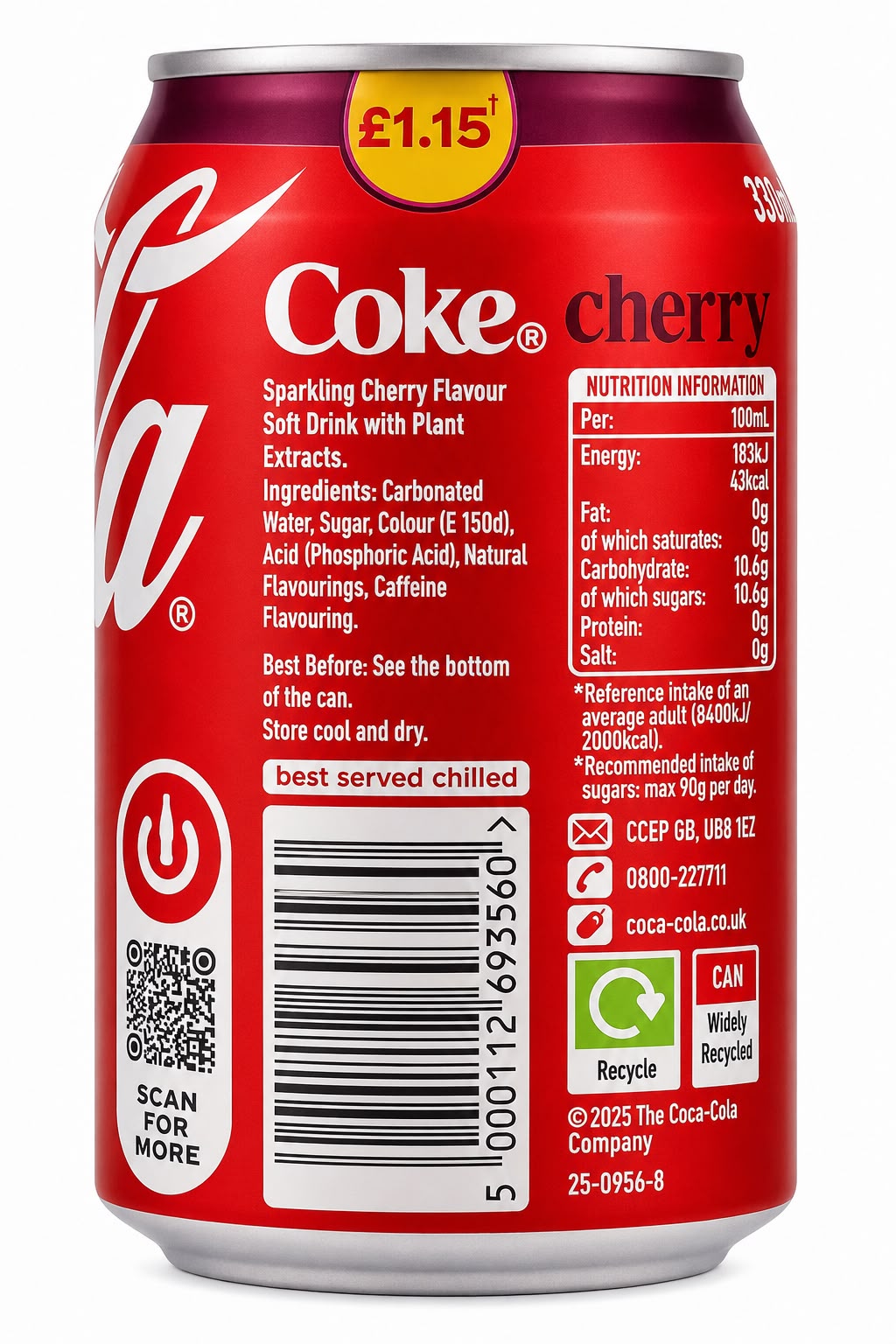 Coca-Cola Cherry 330ml Can | Asian Grocery UK