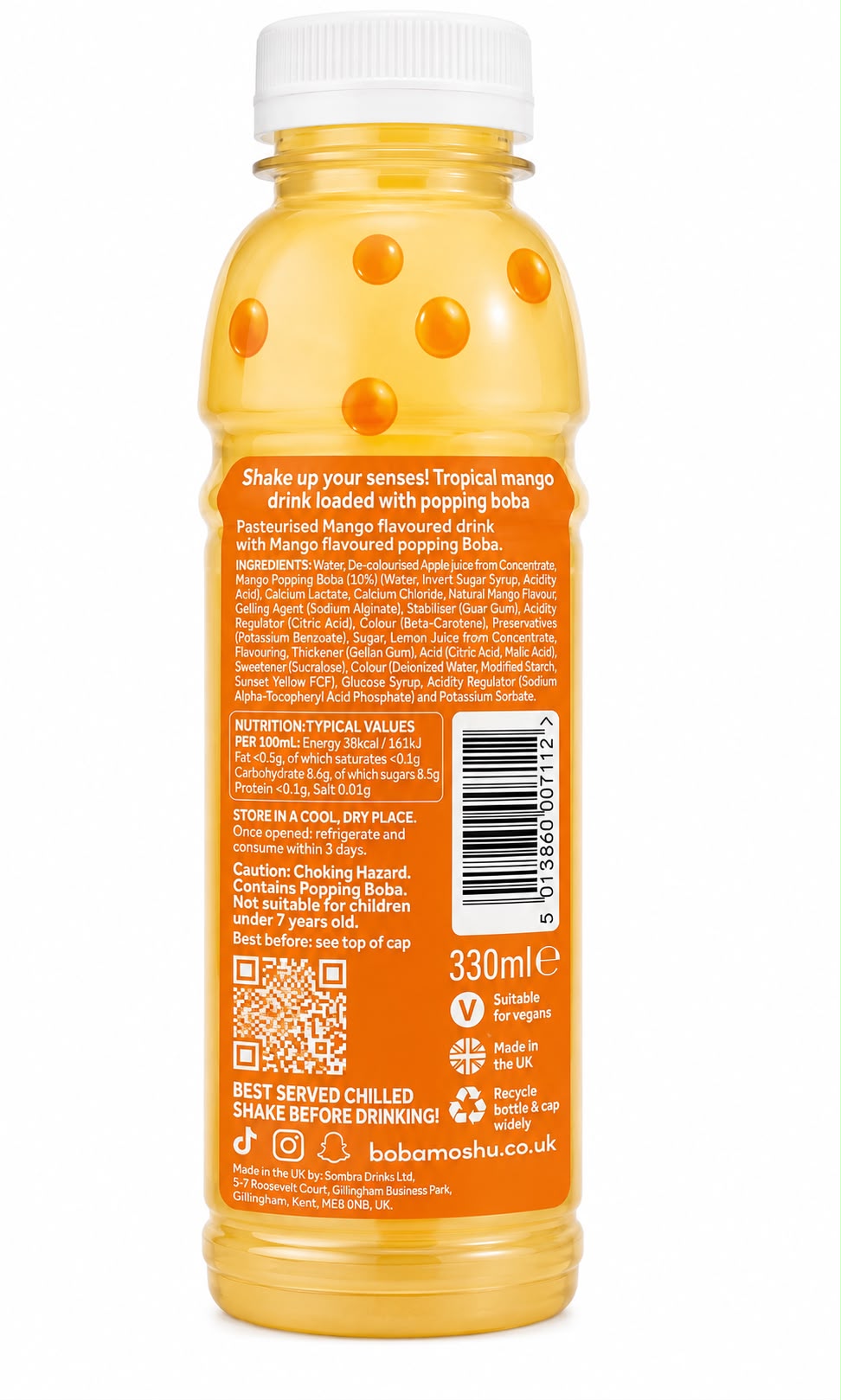 Boba Moshu Mango Popping Boba Drink 330ml | Asian Grocery UK