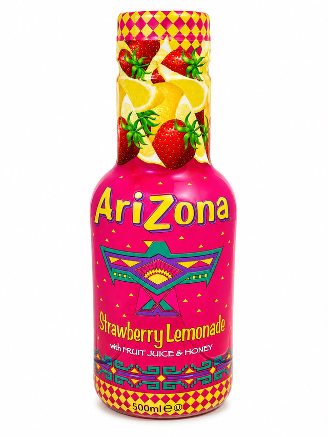 AriZona Strawberry Lemonade with Fruit Juice and Honey 500ml | Asian Grocery UK