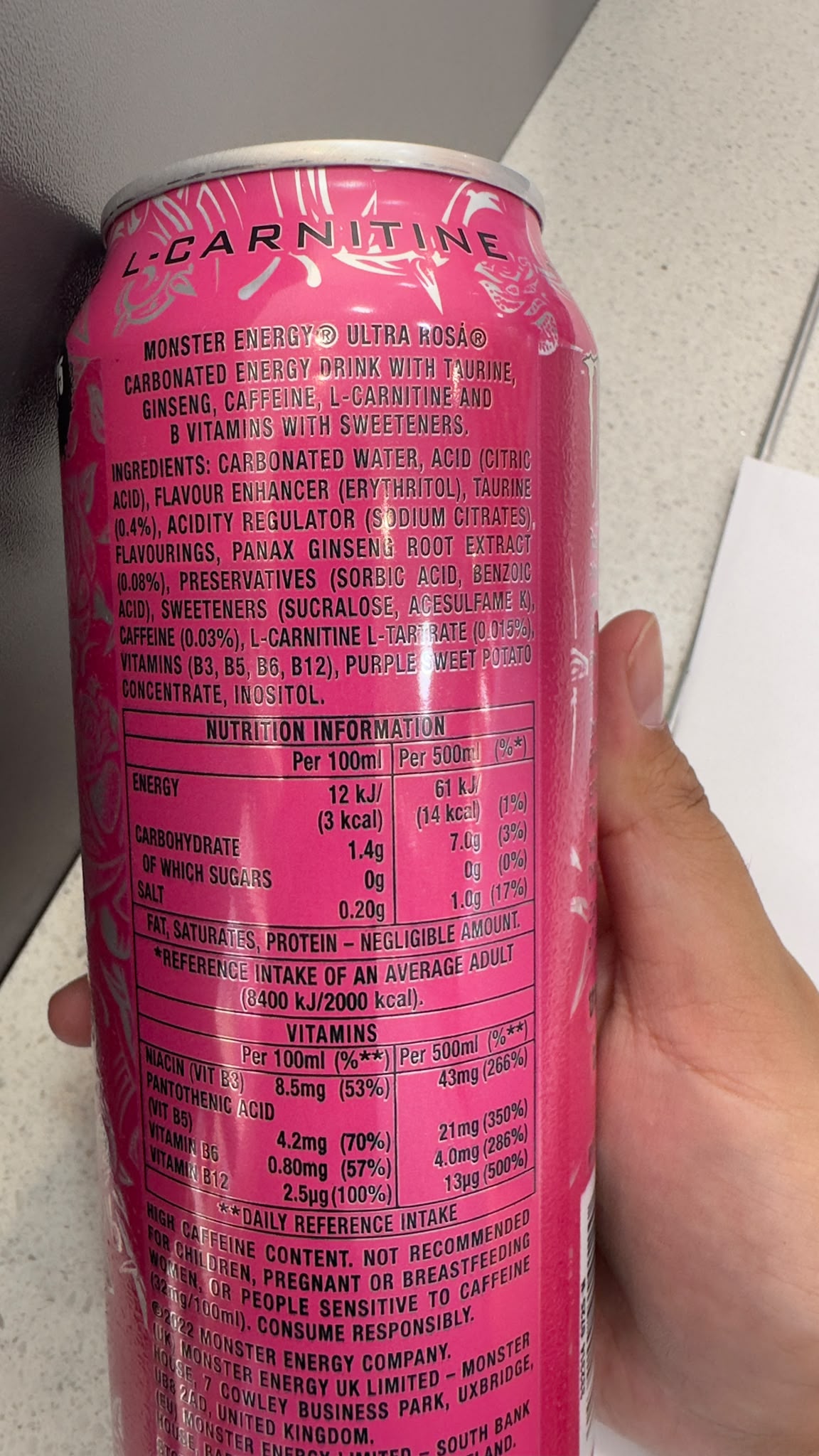 Monster Energy Ultra Rosa Zero Sugar 500ml | Asian Grocery UK