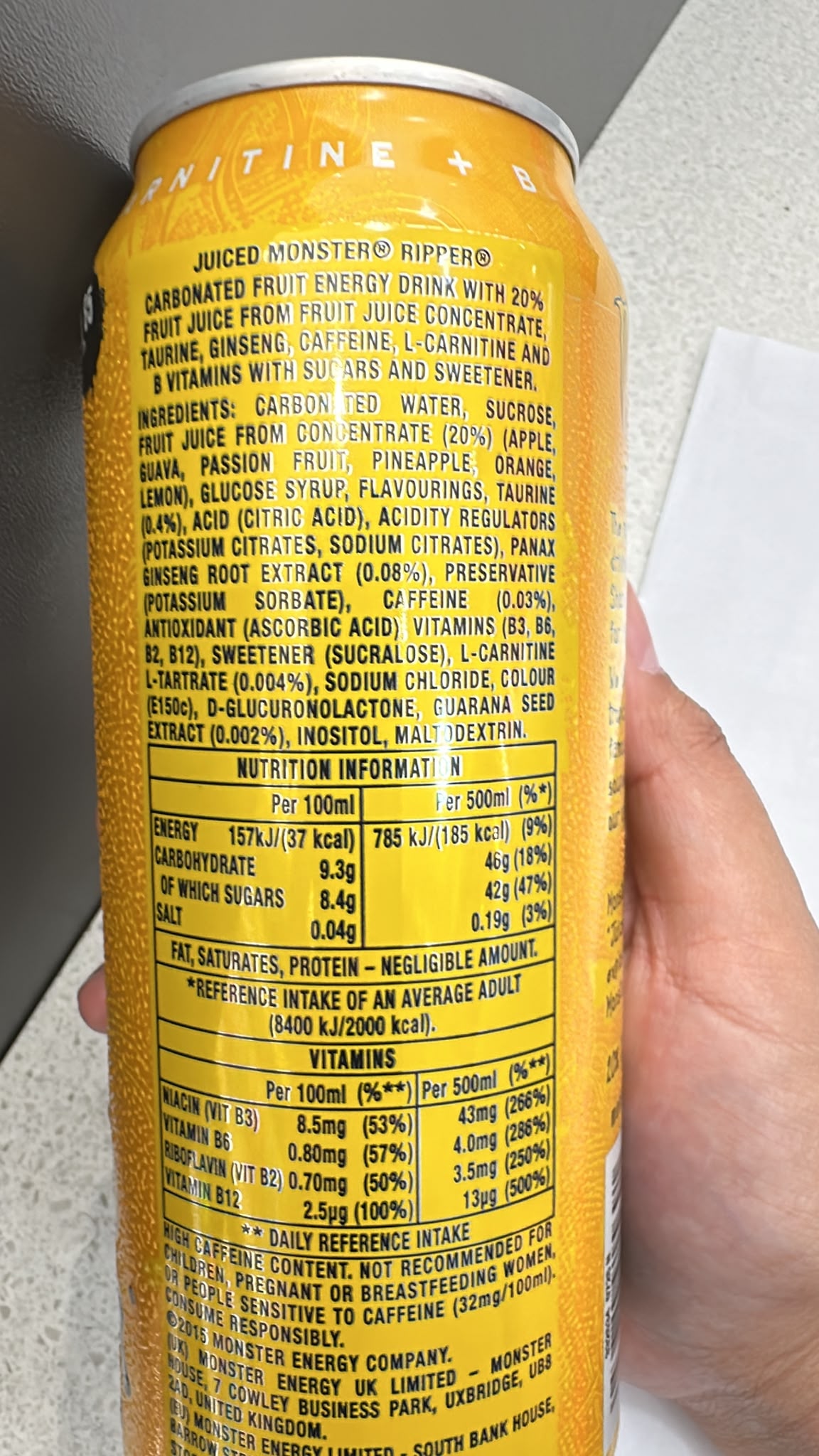 Monster Juiced Ripper Energy + Juice 500ml | Asian Grocery UK
