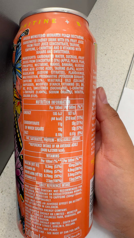 Monster Juiced Monarch Peach Nectarine Energy Drink 500ml | Asian Grocery UK