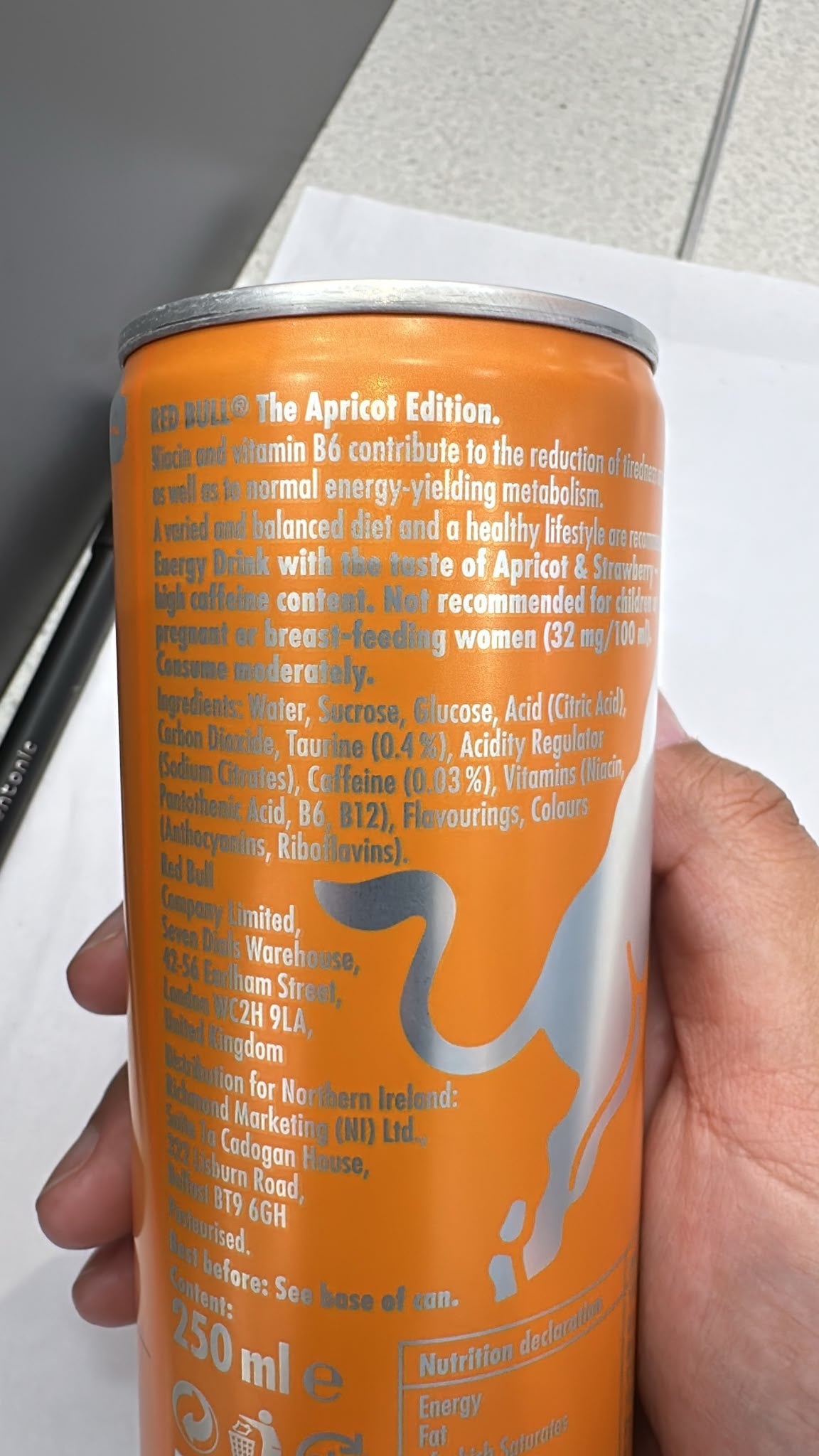 Red Bull The Apricot Edition Apricot-Strawberry Energy Drink 250ml | Asian Grocery UK