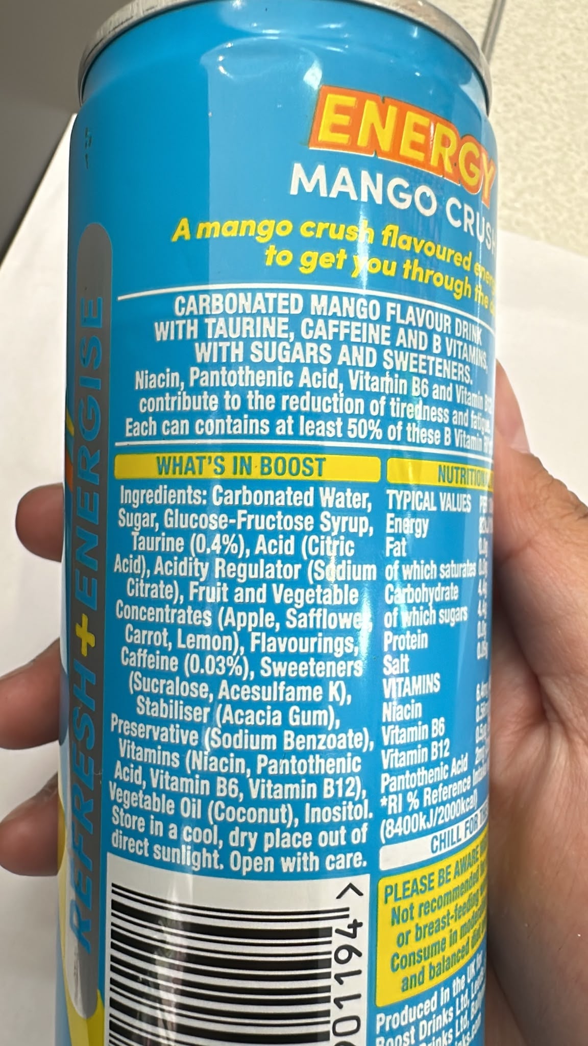 Boost Energy Drink Mango Crush 250ml | Asian Grocery UK