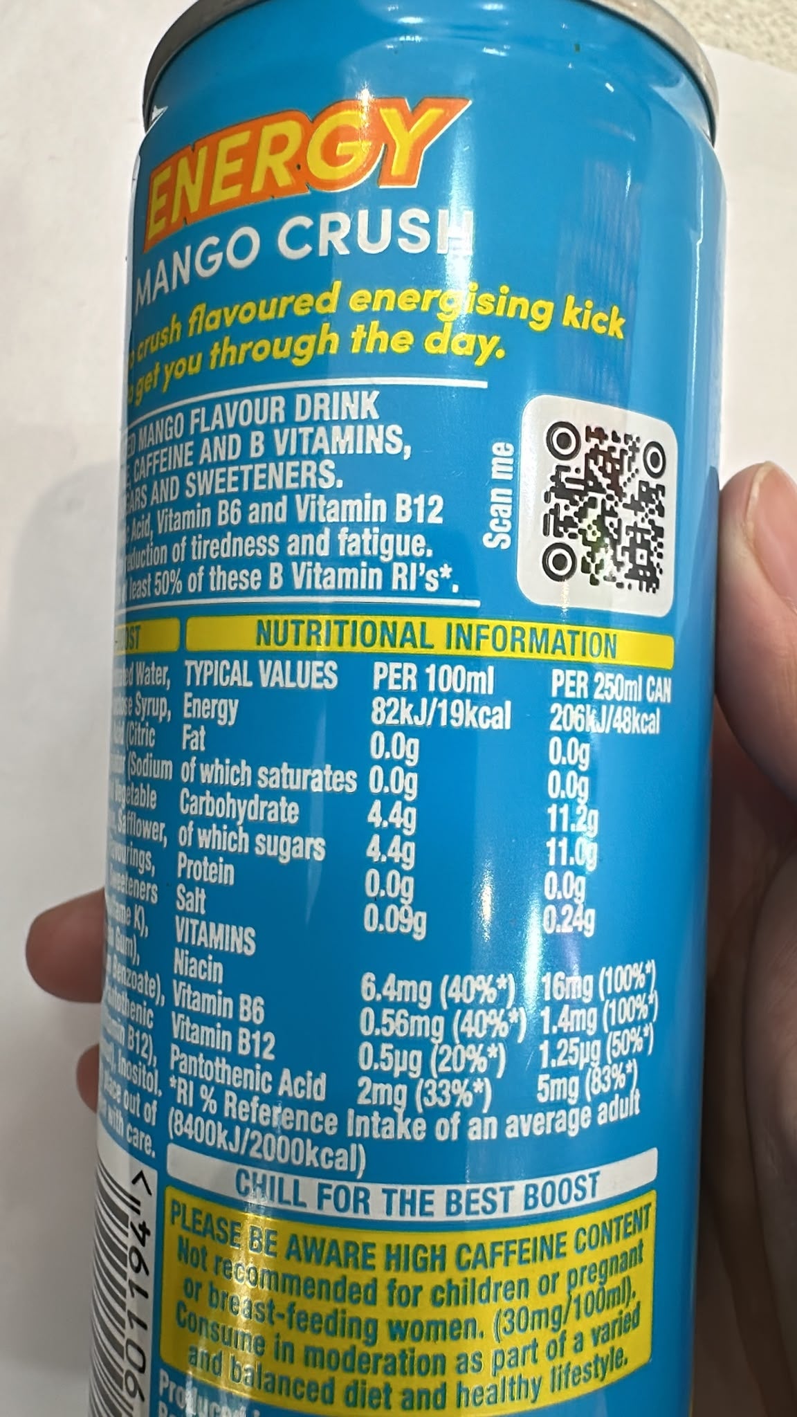 Boost Energy Drink Mango Crush 250ml | Asian Grocery UK