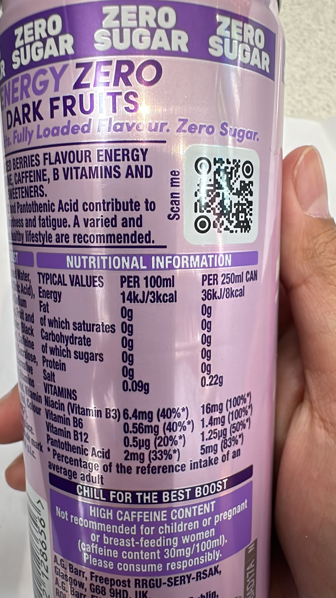 Boost Energy Zero Dark Fruits 250ml | Asian Grocery UK