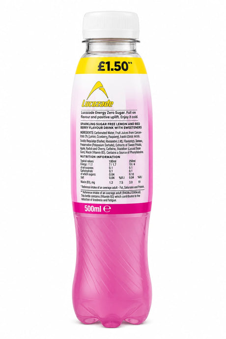 Lucozade Energy Zero Sugar Pink Lemonade 500ml | Asian Grocery UK