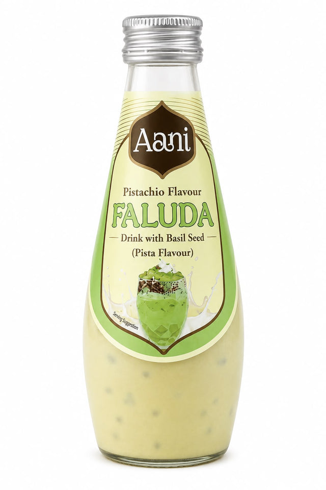 Aani Pistachio Flavour Faluda Drink with Basil Seeds 290ml | Asian Grocery UK