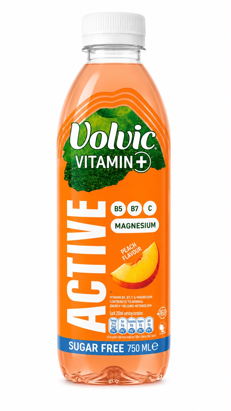 Volvic Vitamin+ Active Peach Flavour Sugar Free 750ml | Asian Grocery UK