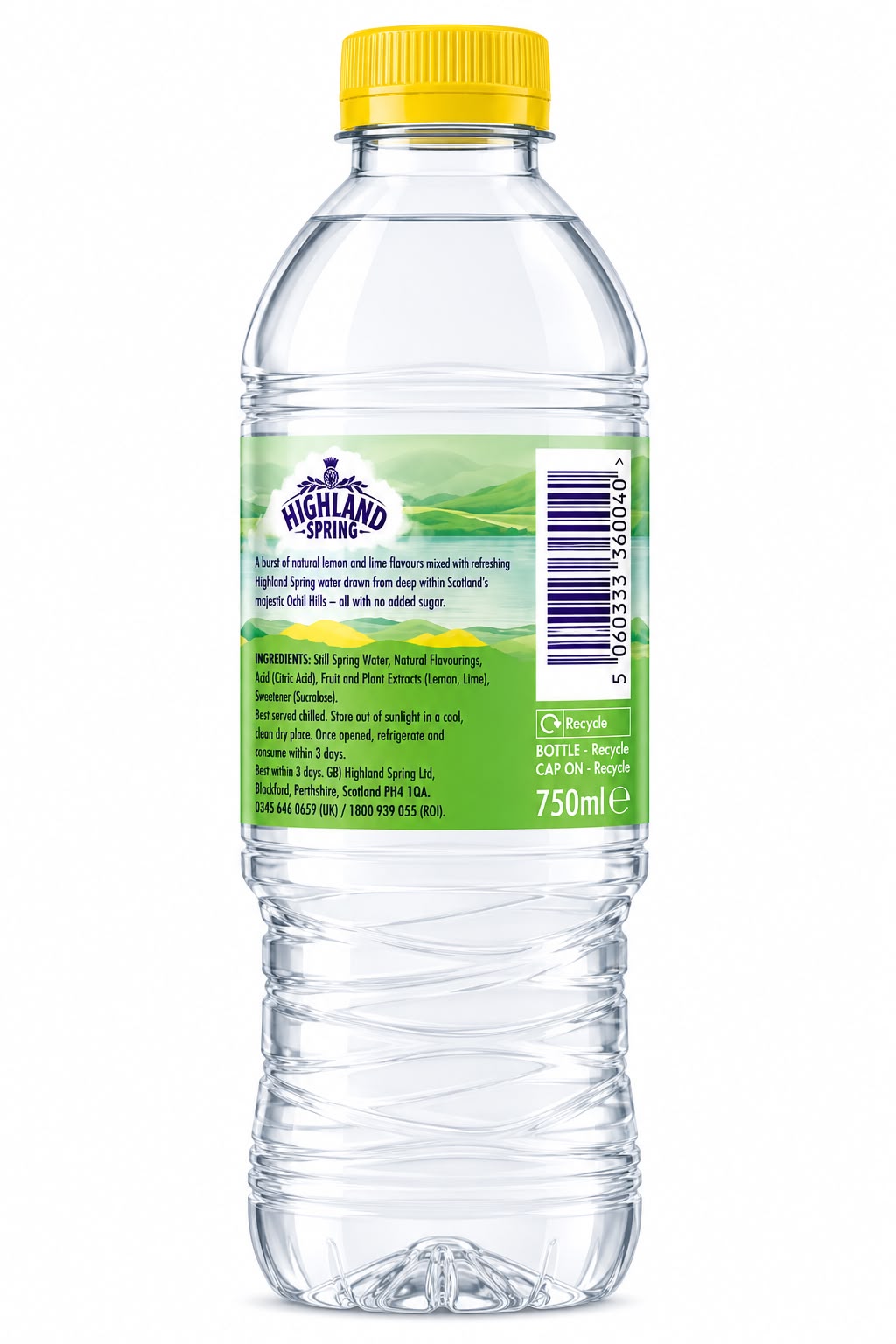Highland Spring Lemon & Lime Still Spring Water 750ml | Asian Grocery UK