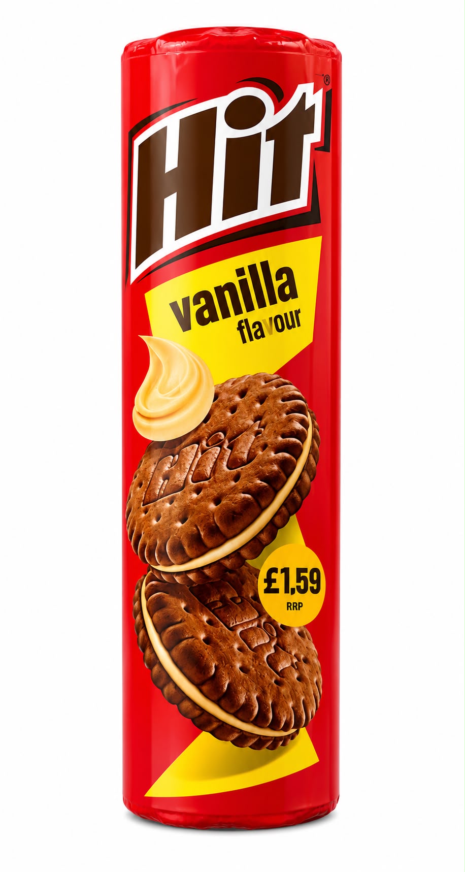 Hit Vanilla Flavour Cocoa Crème Sandwich Biscuits 220g | Asian Grocery UK