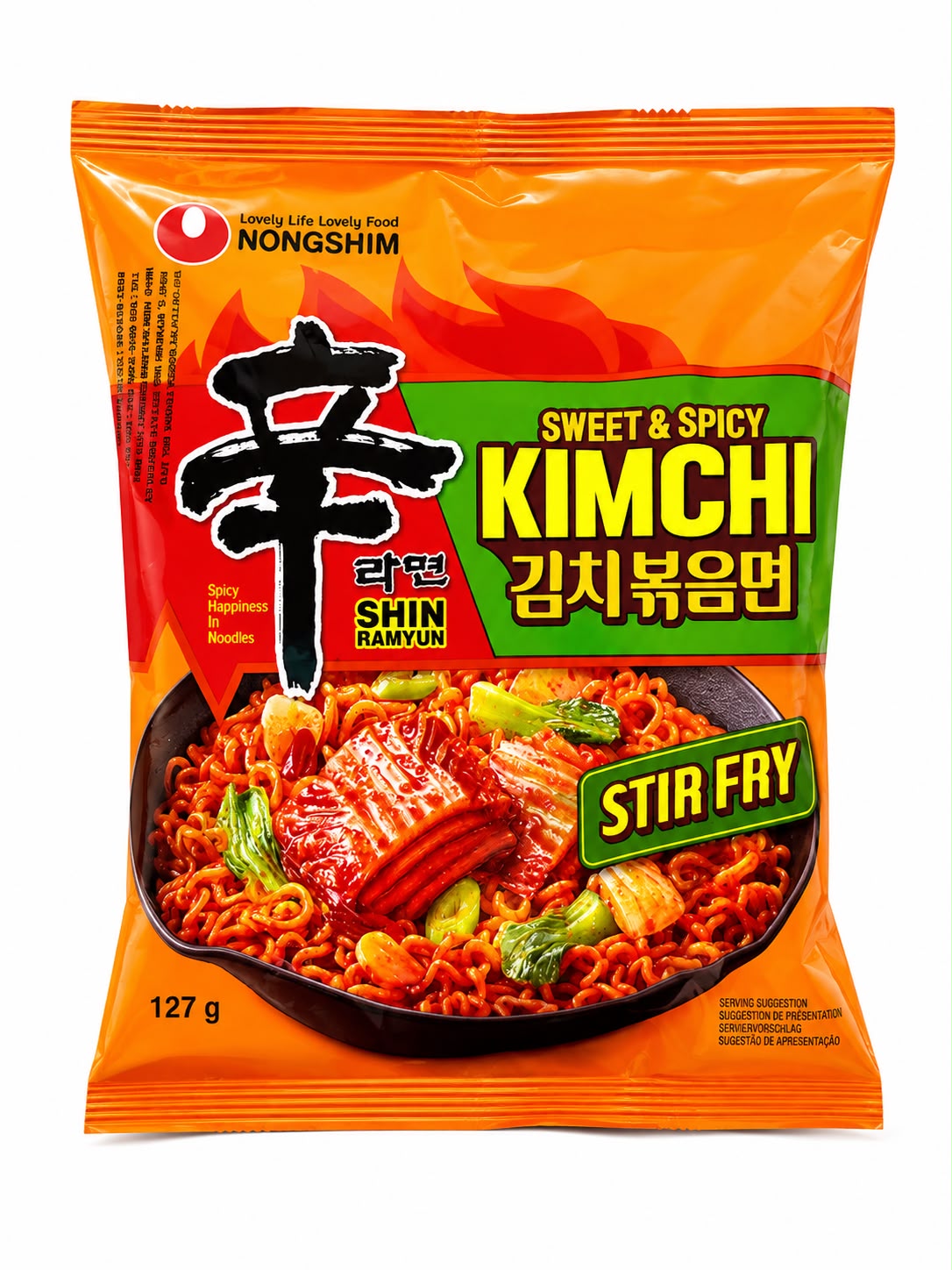Nongshim Shin Ramyun Sweet & Spicy Kimchi Stir Fry Noodles 127g