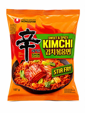 Nongshim Shin Ramyun Sweet & Spicy Kimchi Stir Fry Noodles 127g | Asian Grocery UK