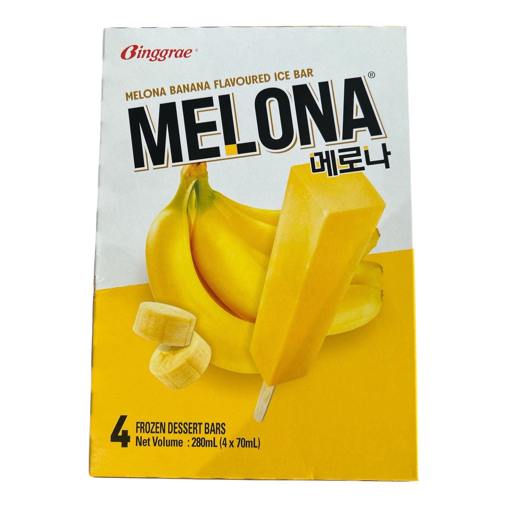 Binggrae Melona Banana Flavoured Ice Bar 4 x 70ml