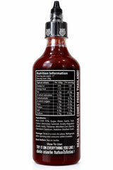 Crying Thaiger Sriracha Super Hot Chilli Sauce back label Non GMO Gluten Free Vegan | Asian Grocery UK