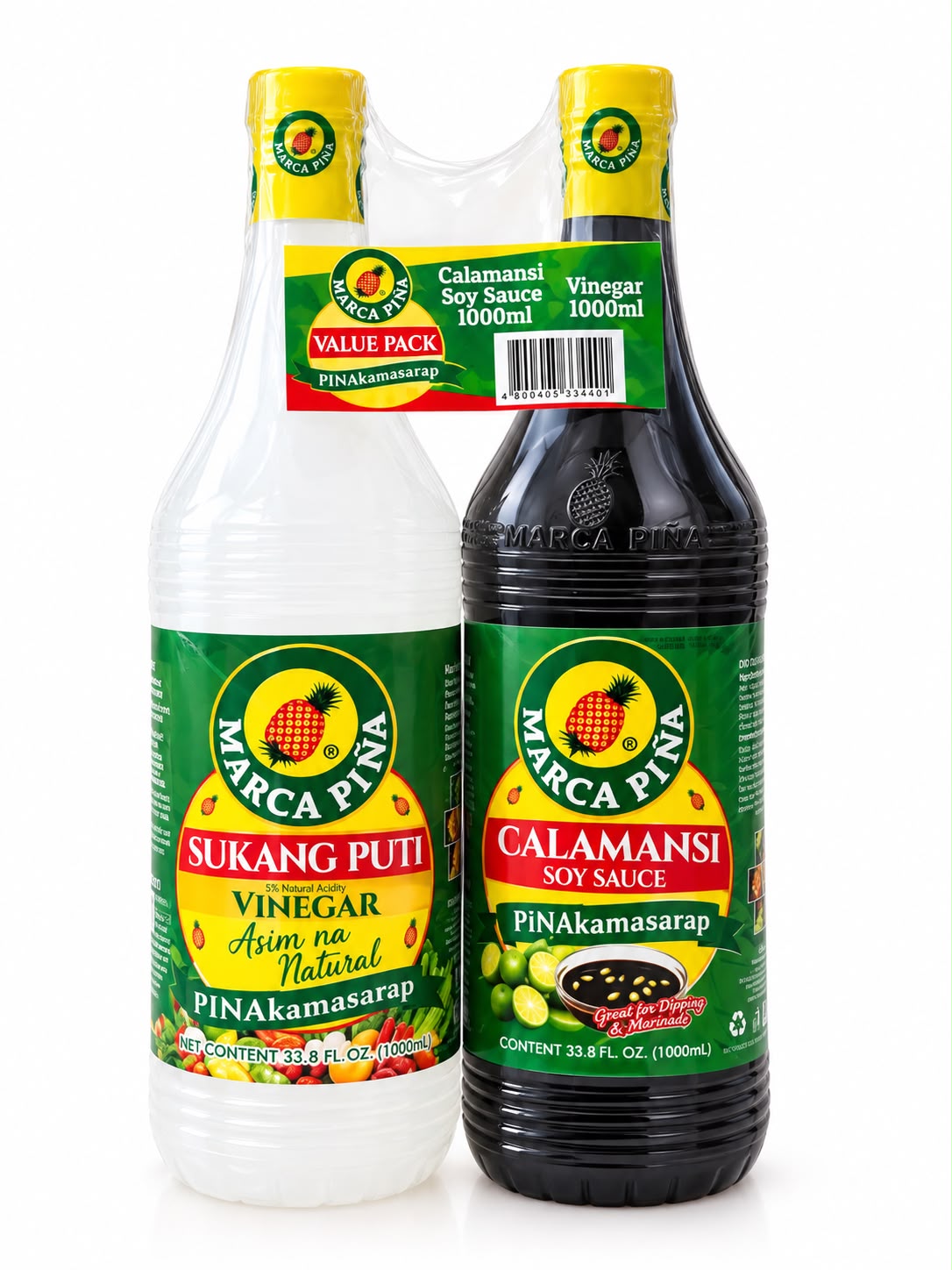 Marca Piña Sukang Puti Vinegar & Calamansi Soy Sauce 2 x 1L