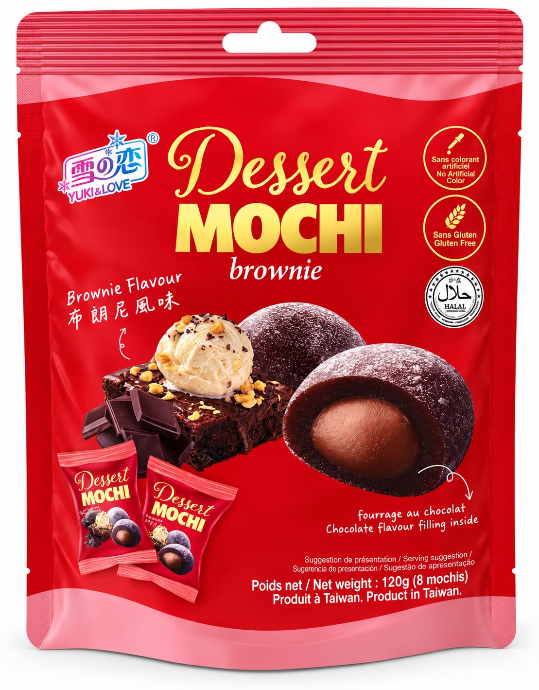 Yuki & Love Dessert Mochi Brownie Flavour 120g