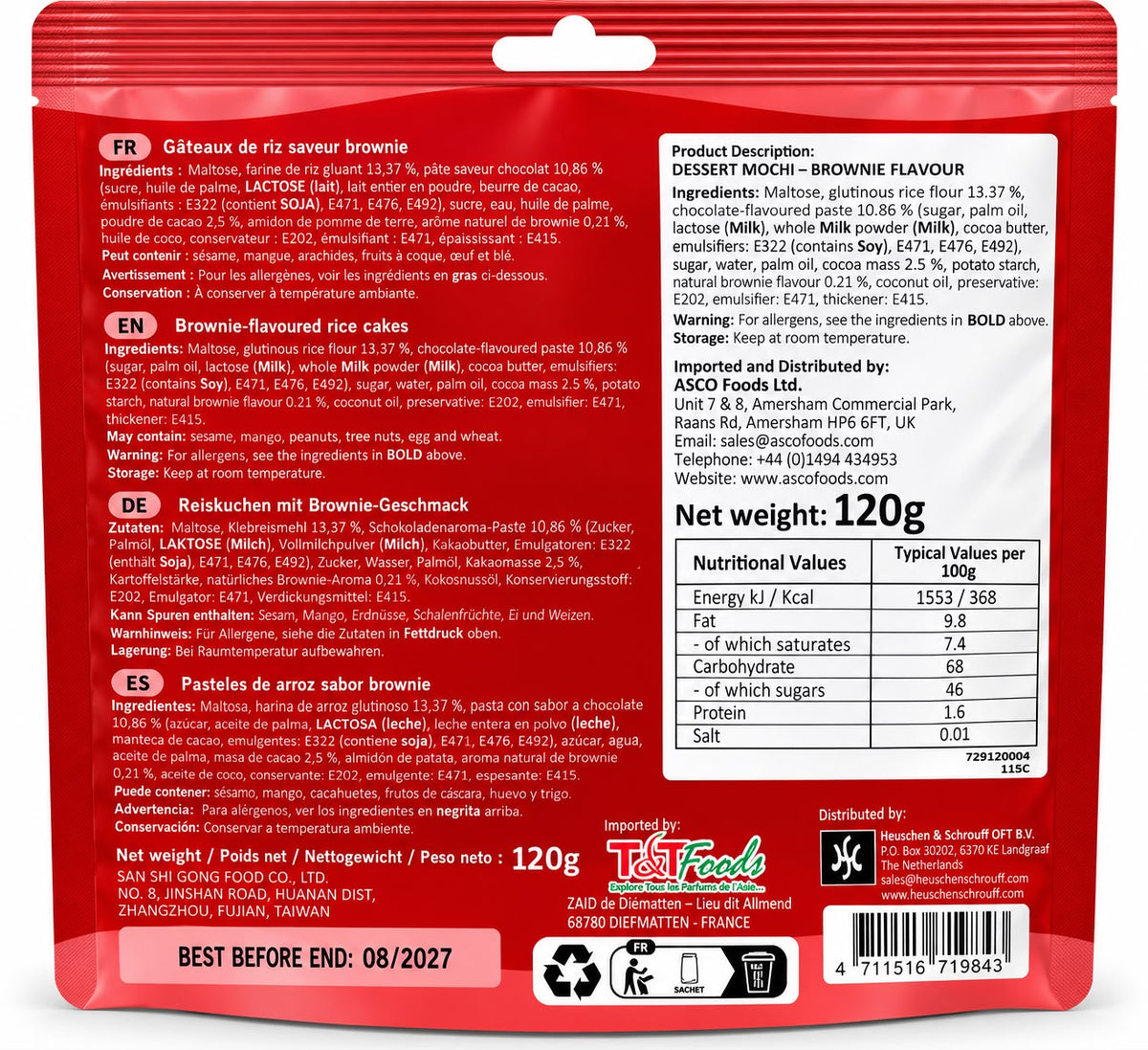Yuki & Love Dessert Mochi Brownie Flavour 120g