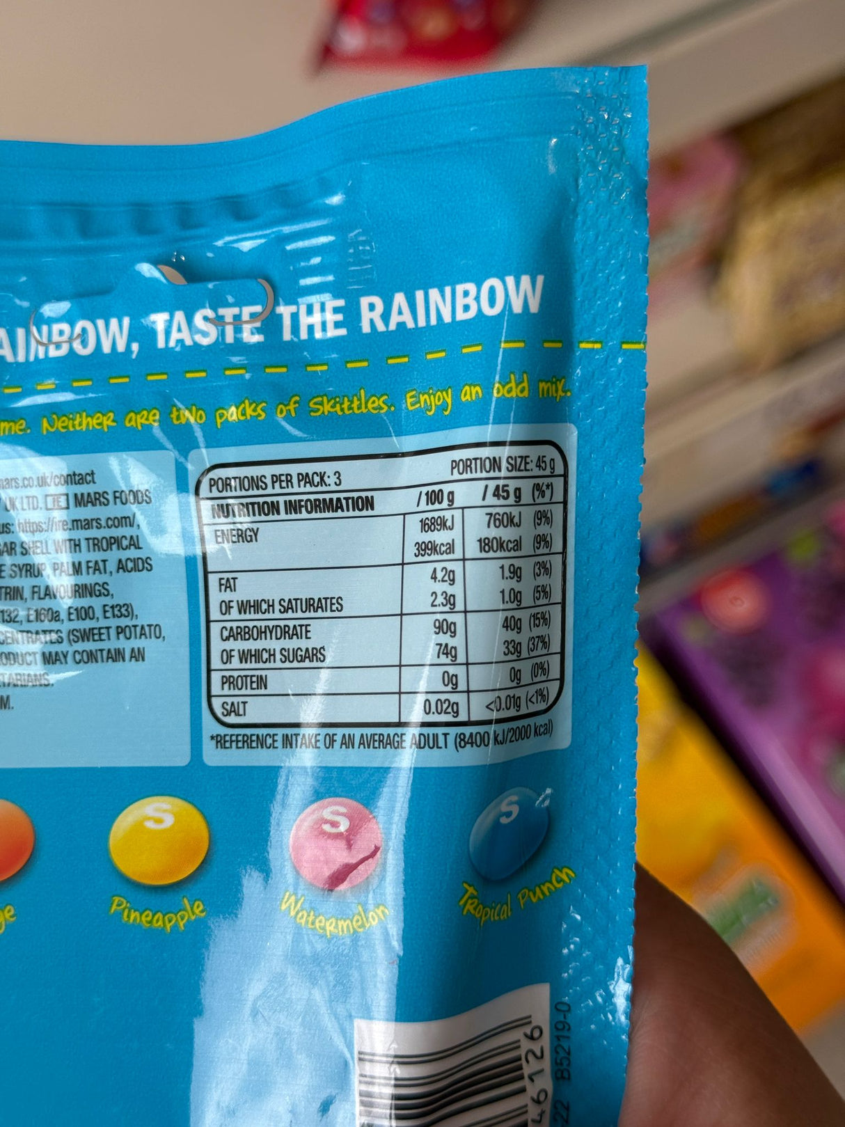 Skittles Tropical Flavour Chewy Sweets 135g