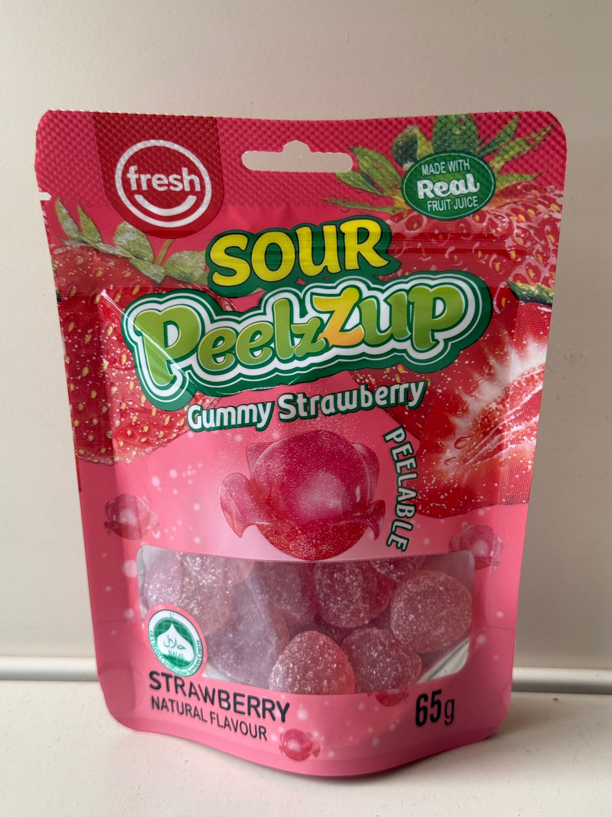 Fresh Sour PeelzZup Gummy Strawberry 65g
