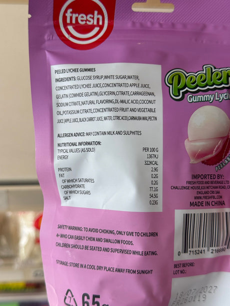 Fresh Peelerz Gummy Lychee 65g