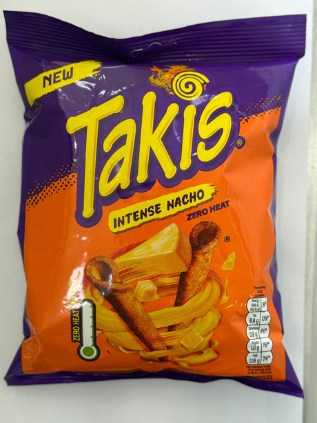 Takis Intense Nacho Zero Heat Cheese Flavour Fried Maize Snack 180g